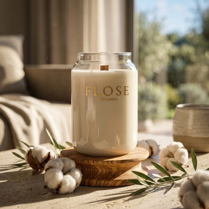 Świeca sojowa Bawełniana Świeżość Grand Flose do aromaterapii w domu